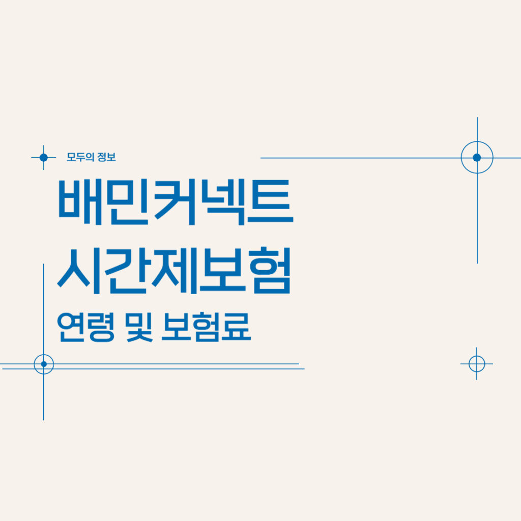 배민커넥트 시간제보험 연령 및 보험료