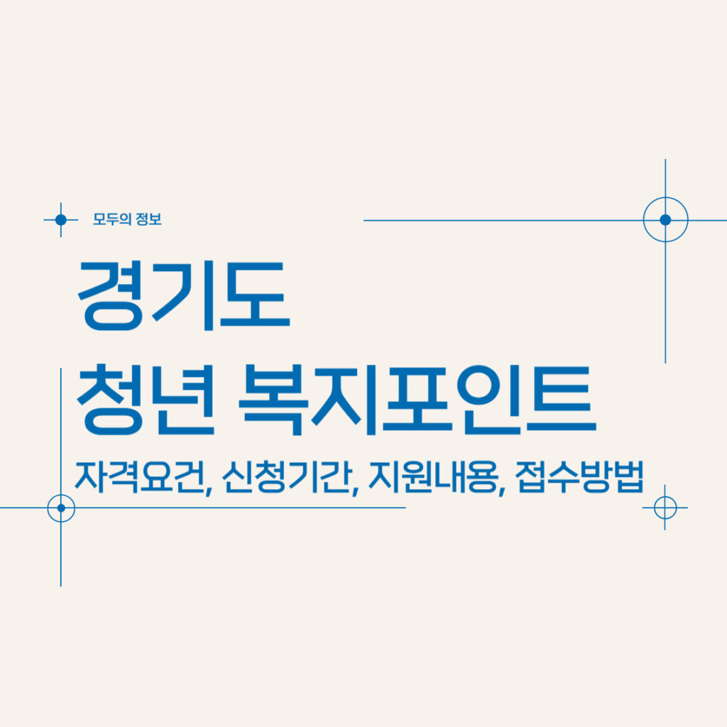 경기도 청년 복지포인트 자격 요건 신청 기간 지원 내용 신청 방법 복지몰