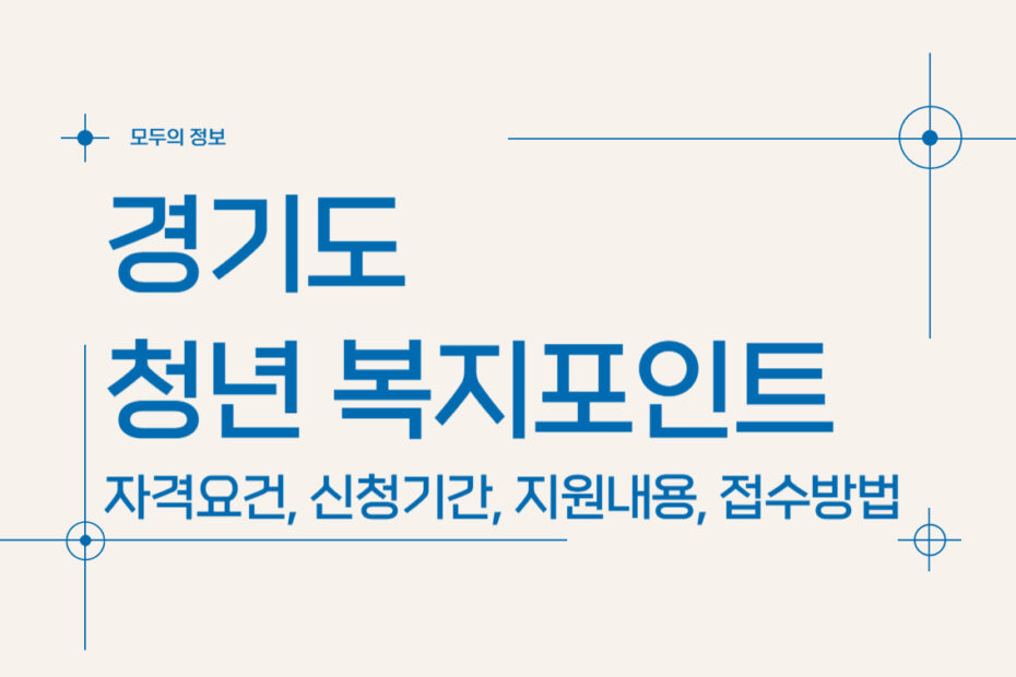 경기도 청년 복지포인트 자격 요건 신청 기간 지원 내용 신청 방법 복지몰