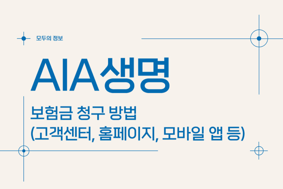 AIA생명 보험금 청구 방법(홈페이지, 고객센터, 우편, 팩스, 모바일 앱)