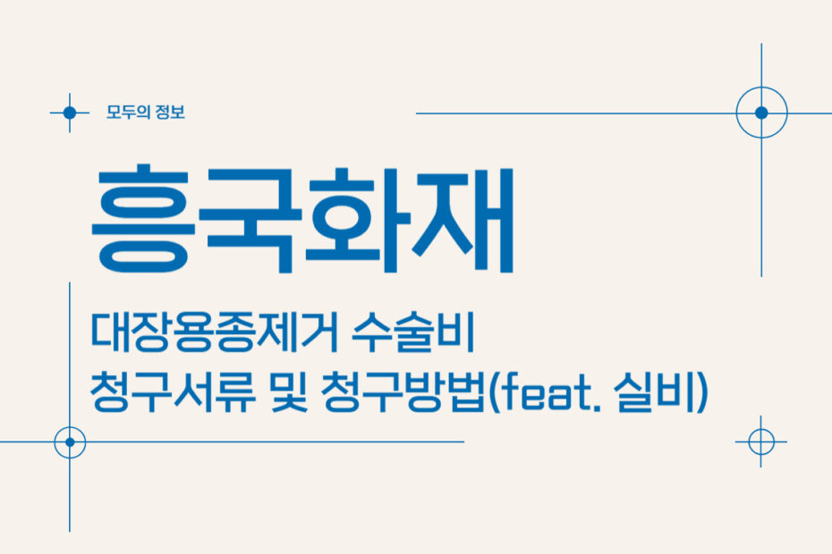 흥국화재 대장용종제거 수술비 청구서류 및 청구방법(feat. 실비)