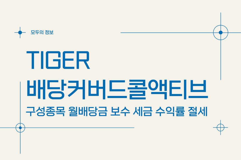 TIGER 배당커버드콜액티브(472150) 구성종목 월배당금 보수 세금 수익률 절세방법