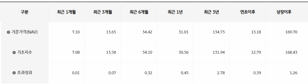 RISE 미국나스닥100 수익률