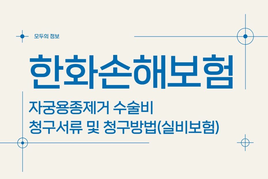 한화손해보험 자궁용종(폴립)제거 수술비 청구서류 및 청구방법(feat.실비보험)