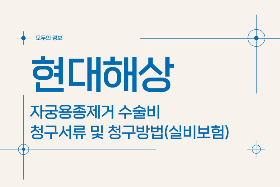 현대해상 자궁용종(폴립)제거 수술비 청구서류 및 청구방법(feat.실비보험)