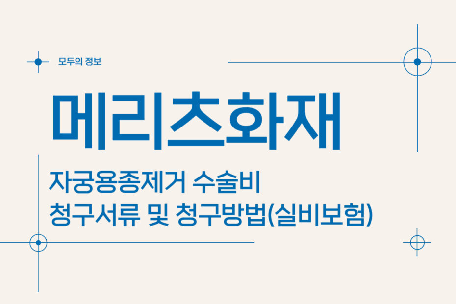 메리츠화재 자궁용종(폴립)제거 수술비 청구서류 및 청구방법(feat.실비보험)