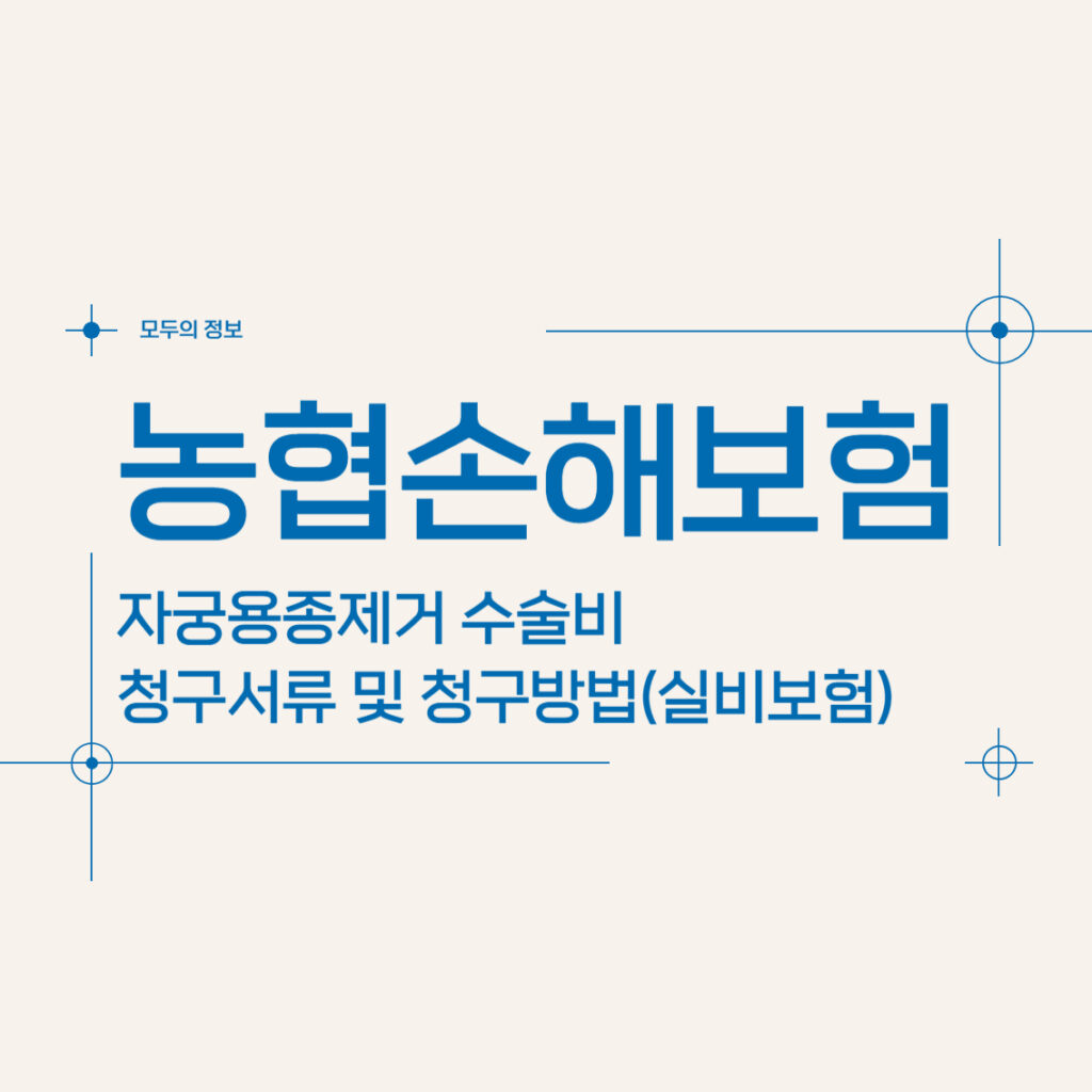 농협손해보험 자궁용종(폴립)제거 수술비 청구서류 및 청구방법(feat.실비보험)