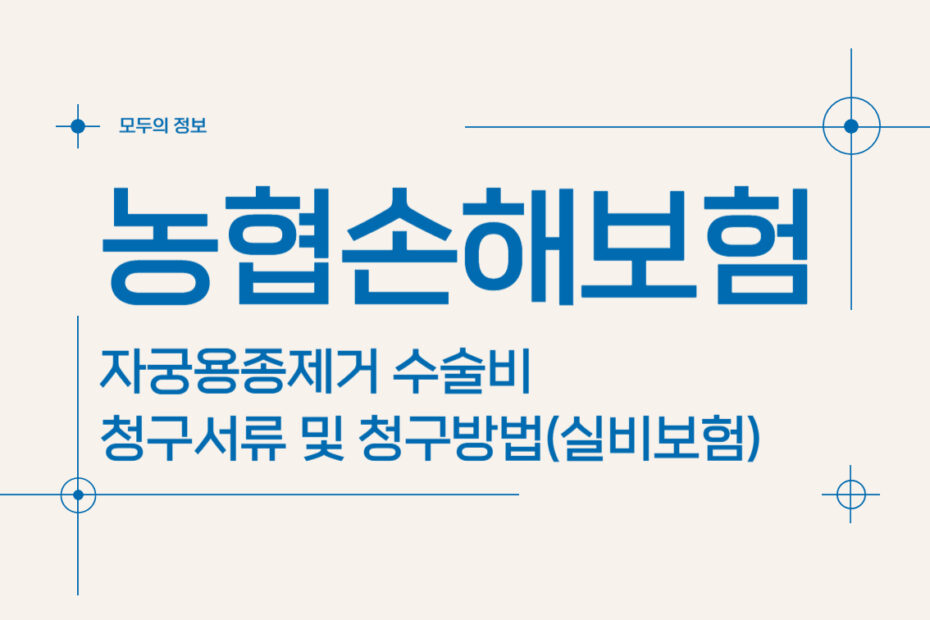 농협손해보험 자궁용종(폴립)제거 수술비 청구서류 및 청구방법(feat.실비보험)