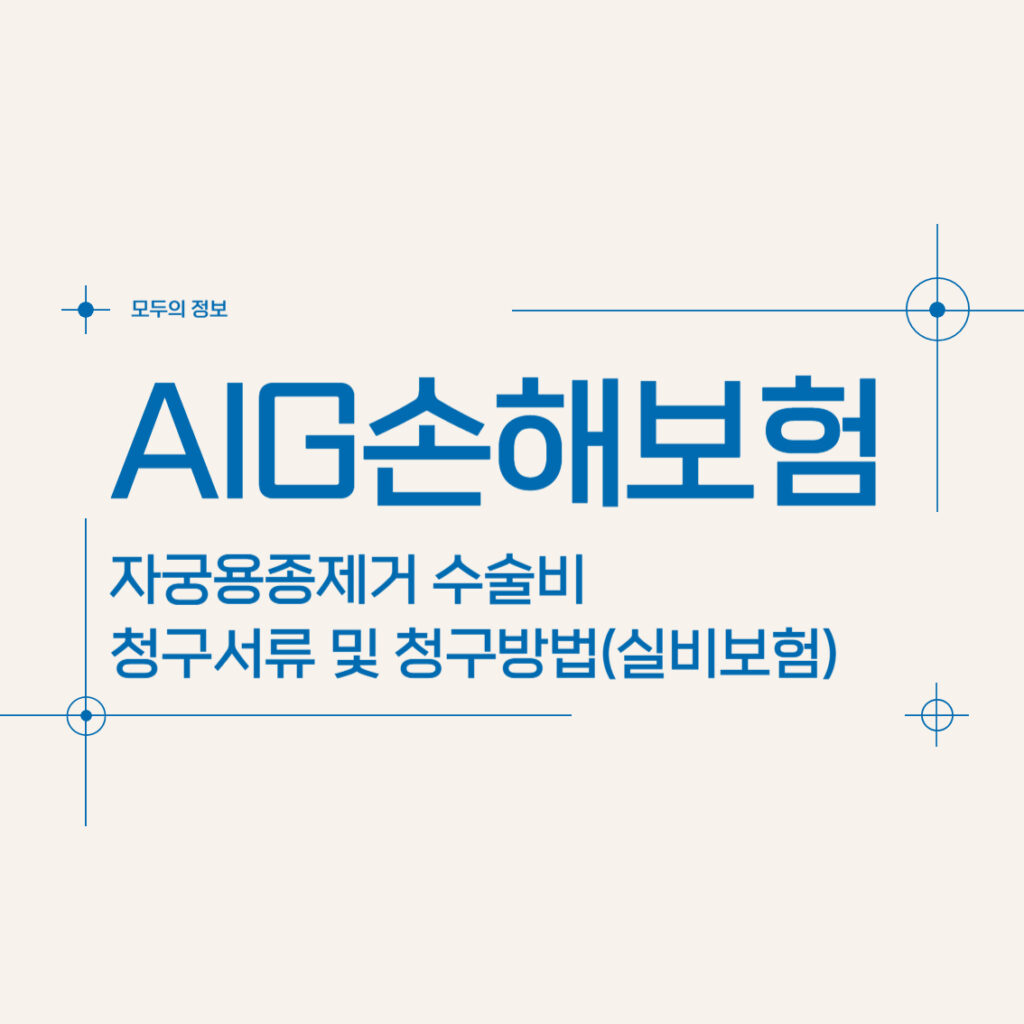 AIG손해보험 자궁용종(폴립)제거 수술비 청구서류 및 청구방법(feat.실비보험)