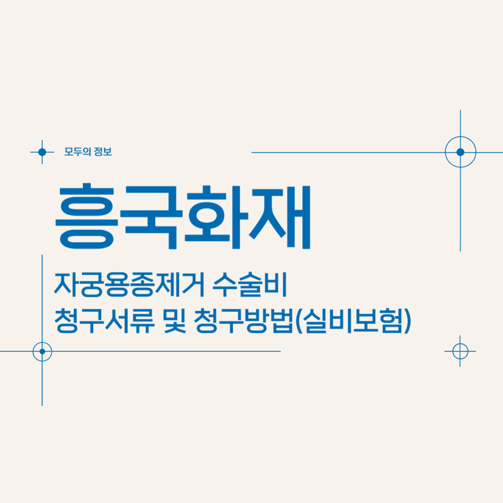 흥국화재 자궁용종(폴립)제거 수술비 청구서류 및 청구방법(feat.실비보험)
