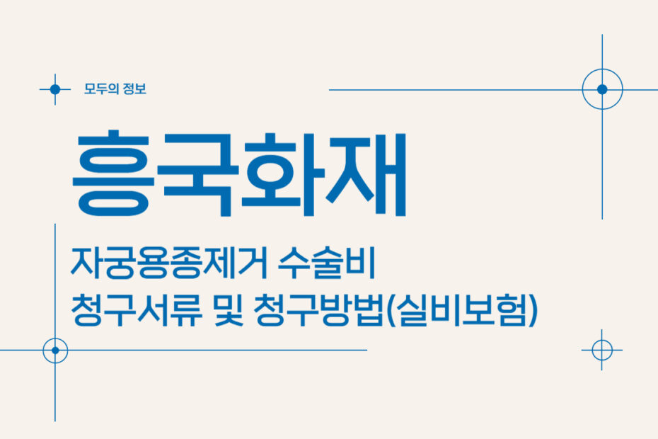 흥국화재 자궁용종(폴립)제거 수술비 청구서류 및 청구방법(feat.실비보험)