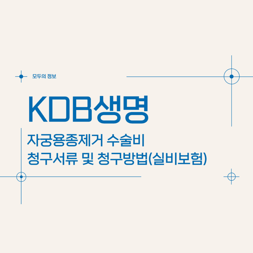 KDB생명 자궁용종(폴립)제거 수술비 청구서류 및 청구방법(feat. 실비보험)