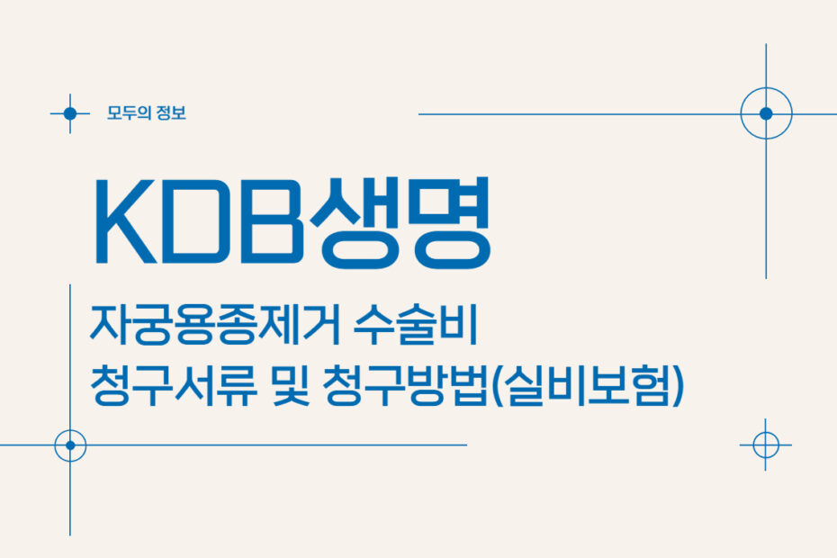 KDB생명 자궁용종(폴립)제거 수술비 청구서류 및 청구방법(feat. 실비보험)