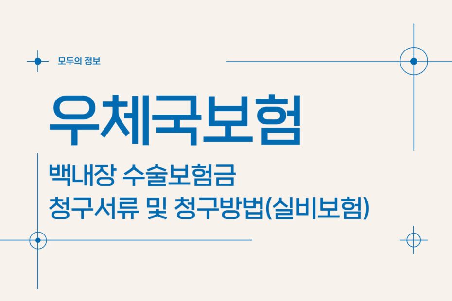 우체국보험 백내장 수술보험금 청구서류 및 청구방법(feat. 실비보험)