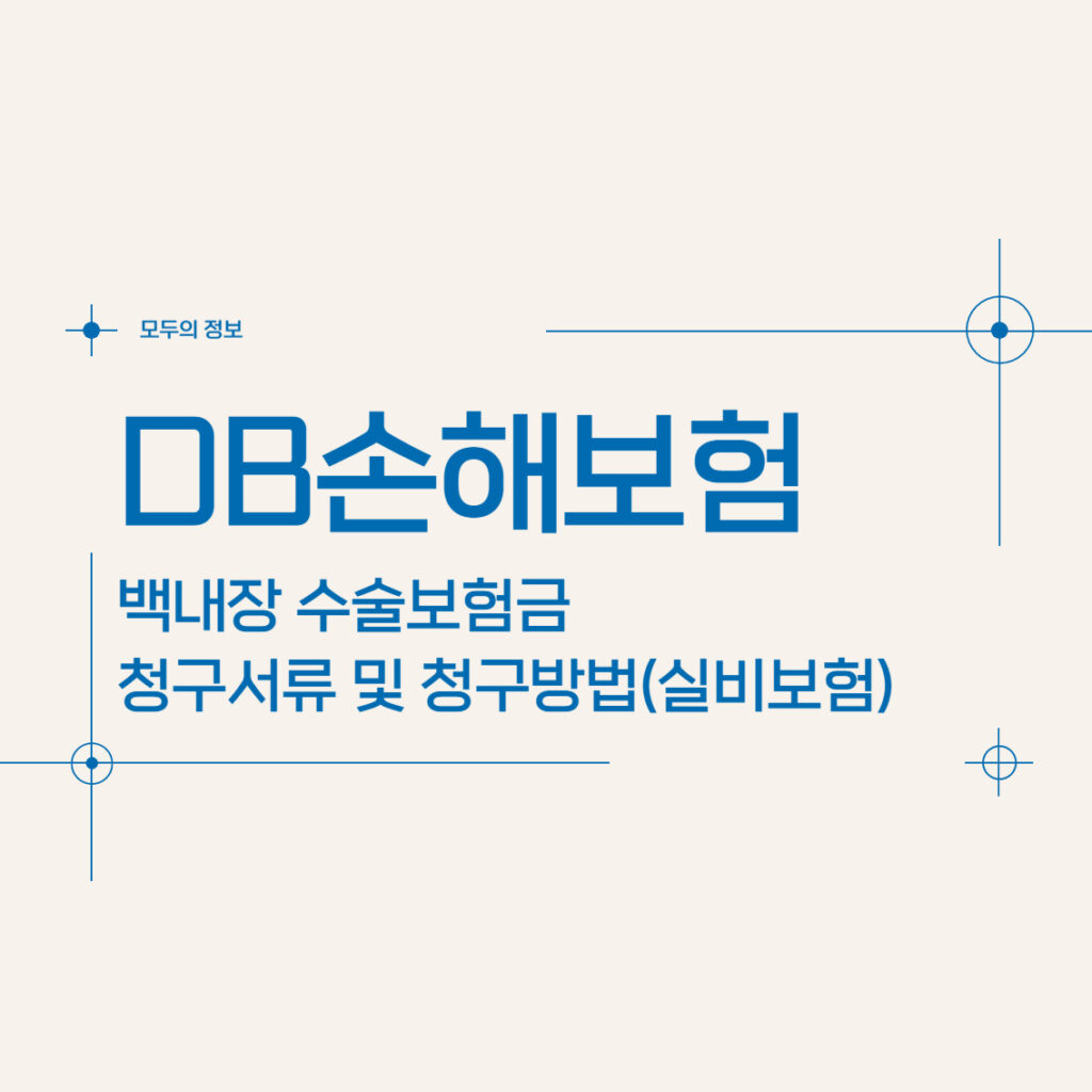 DB손해보험 백내장 수술보험금 청구서류 및 청구방법(feat. 실비보험)