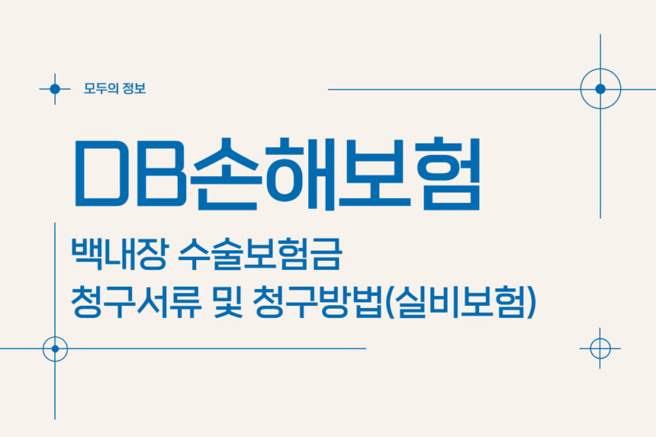 DB손해보험 백내장 수술보험금 청구서류 및 청구방법(feat. 실비보험)