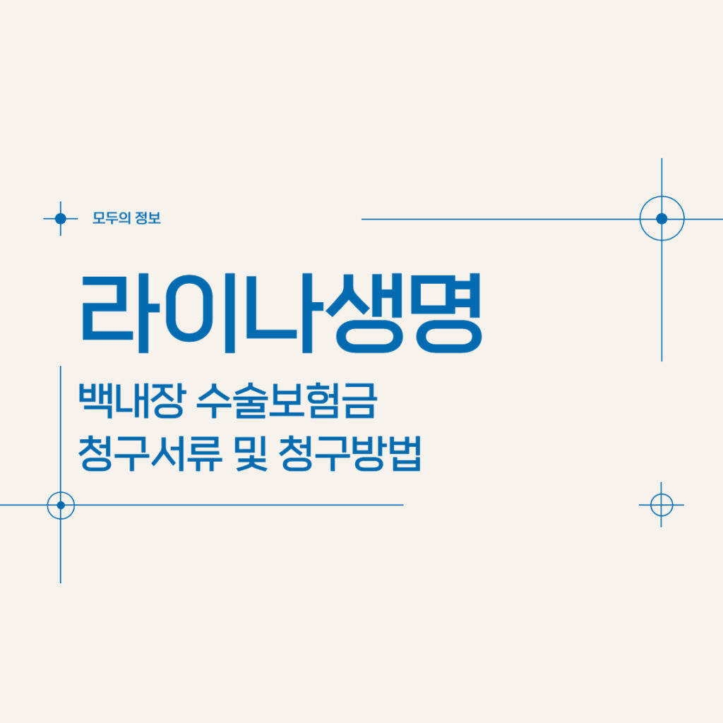 라이나생명 백내장 수술보험금 청구서류 및 청구방법
