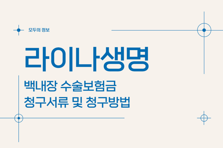 라이나생명 백내장 수술보험금 청구서류 및 청구방법