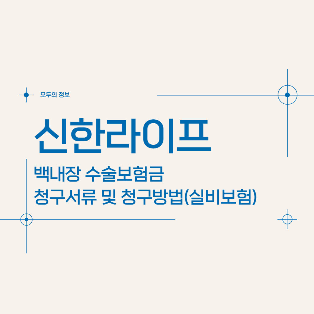 신한라이프 백내장 수술보험금 청구서류 및 청구방법(feat. 실비보험)