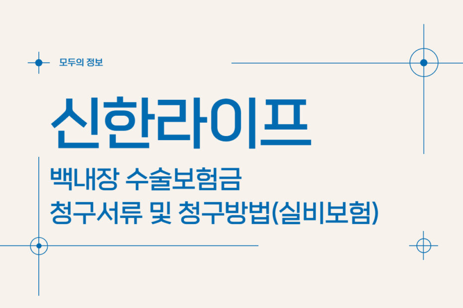 신한라이프 백내장 수술보험금 청구서류 및 청구방법(feat. 실비보험)