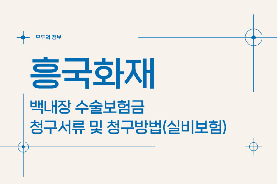 흥국화재 백내장 수술보험금 청구서류 및 청구방법(feat. 실비보험)