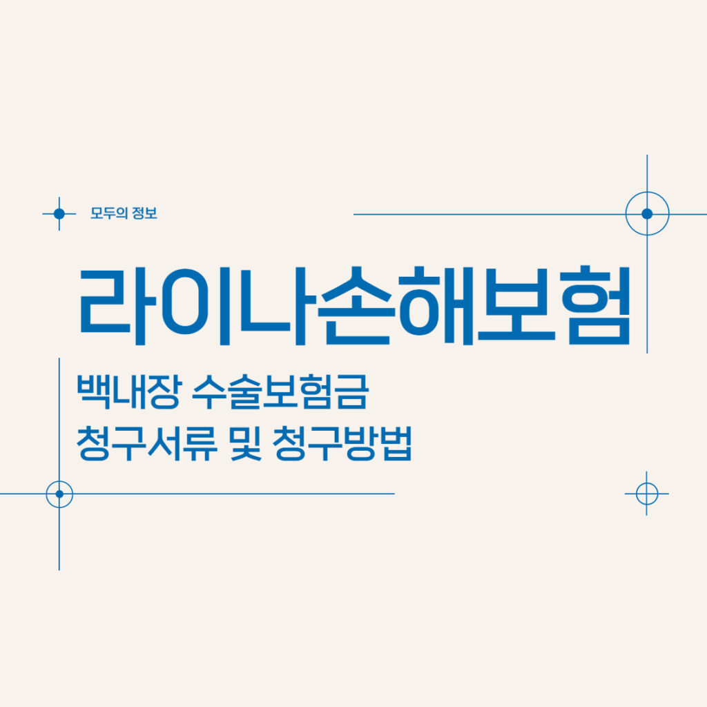 라이나손해보험 백내장 수술보험금 청구서류 및 청구방법