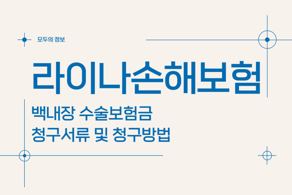 라이나손해보험 백내장 수술보험금 청구서류 및 청구방법