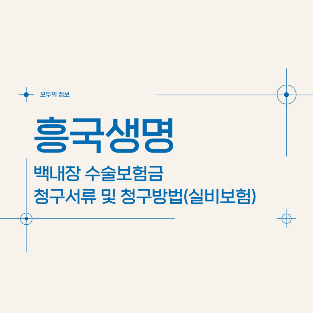 흥국생명 백내장 수술보험금 청구서류 및 청구방법(feat. 실비보험)