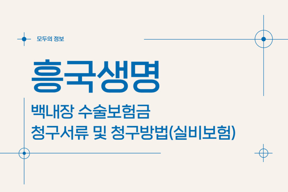 흥국생명 백내장 수술보험금 청구서류 및 청구방법(feat. 실비보험)