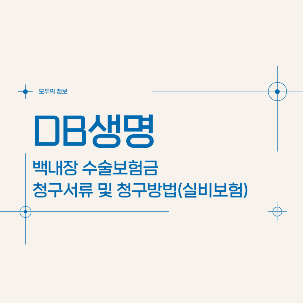 DB생명 백내장 수술보험금 청구서류 및 청구방법(feat. 실비보험)