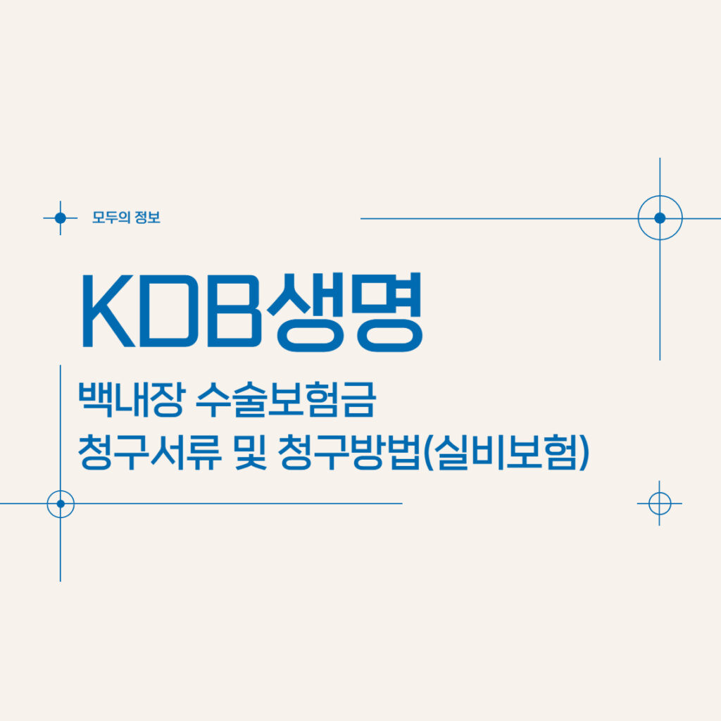 KDB생명 백내장 수술보험금 청구서류 및 청구방법(feat. 실비보험)
