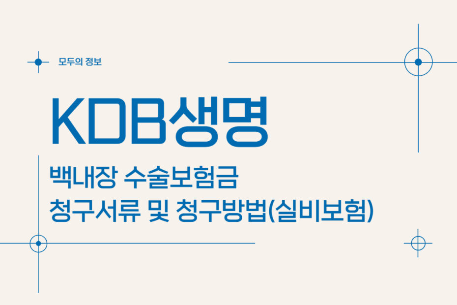 KDB생명 백내장 수술보험금 청구서류 및 청구방법(feat. 실비보험)